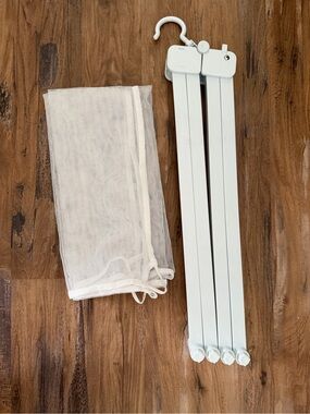 White Foldable Drying Rack with Mesh Attachment